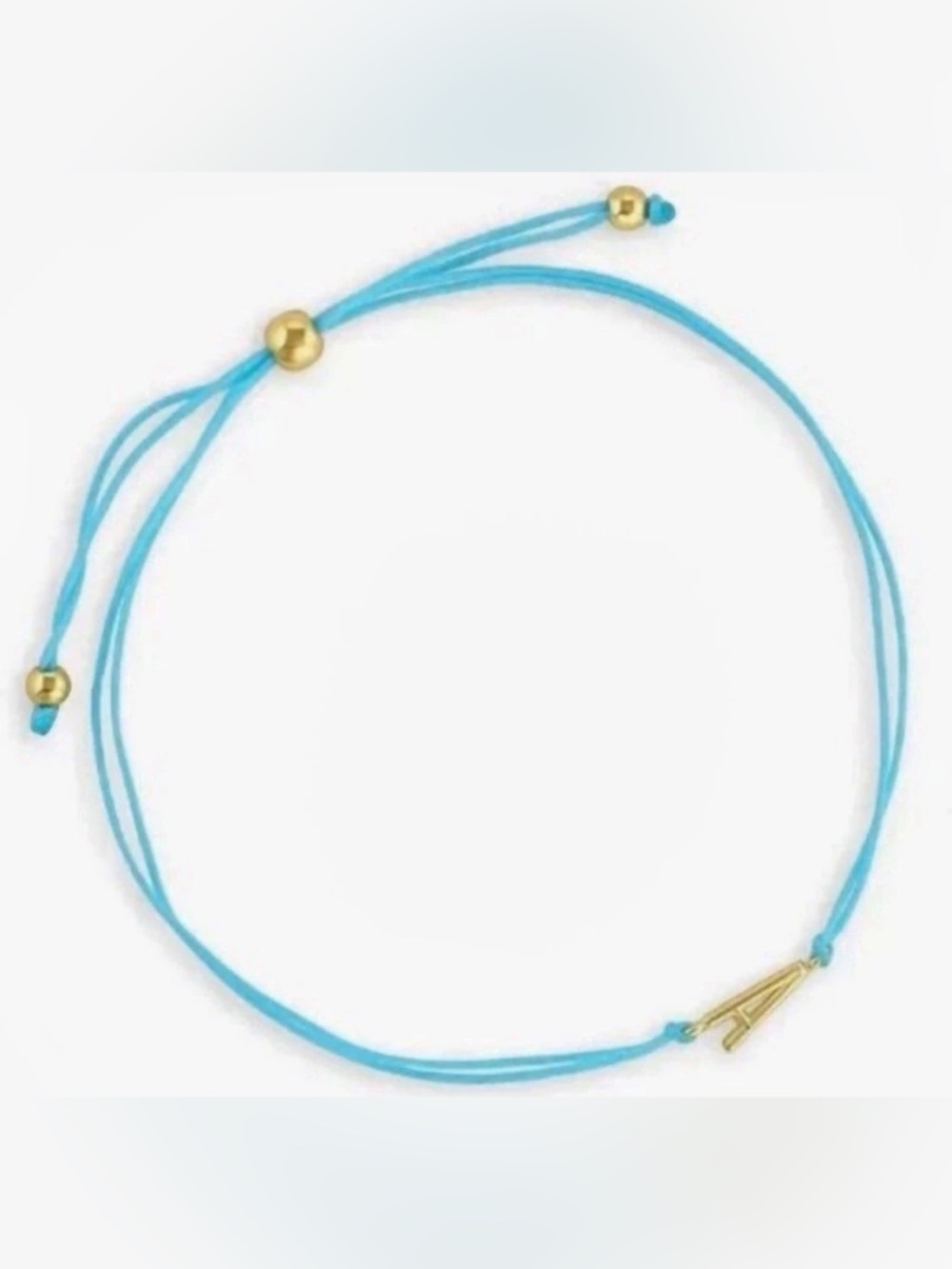 Gorjana New Alphabet Prism Bracelet Blue Cord with Gold Plated A Initial Charm